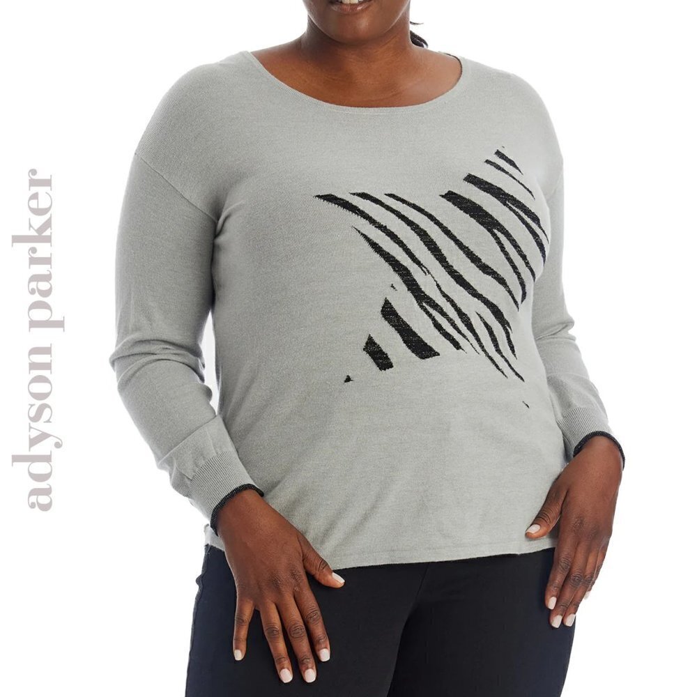 NWT Adyson Parker Plus Cozy Soft Knit Star Pullover Sweater